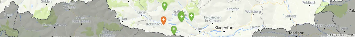 Kartenansicht für Apotheken-Notdienste in der Nähe von Flattach (Spittal an der Drau, Kärnten)